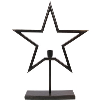 Lampa świąteczna gwiazda Farm ciemne drewno